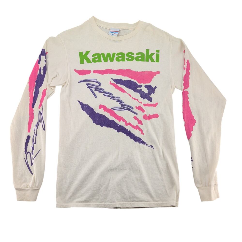 Junk Food Kawasaki Racing Long Sleeve T Shirt Unisex XS Retro